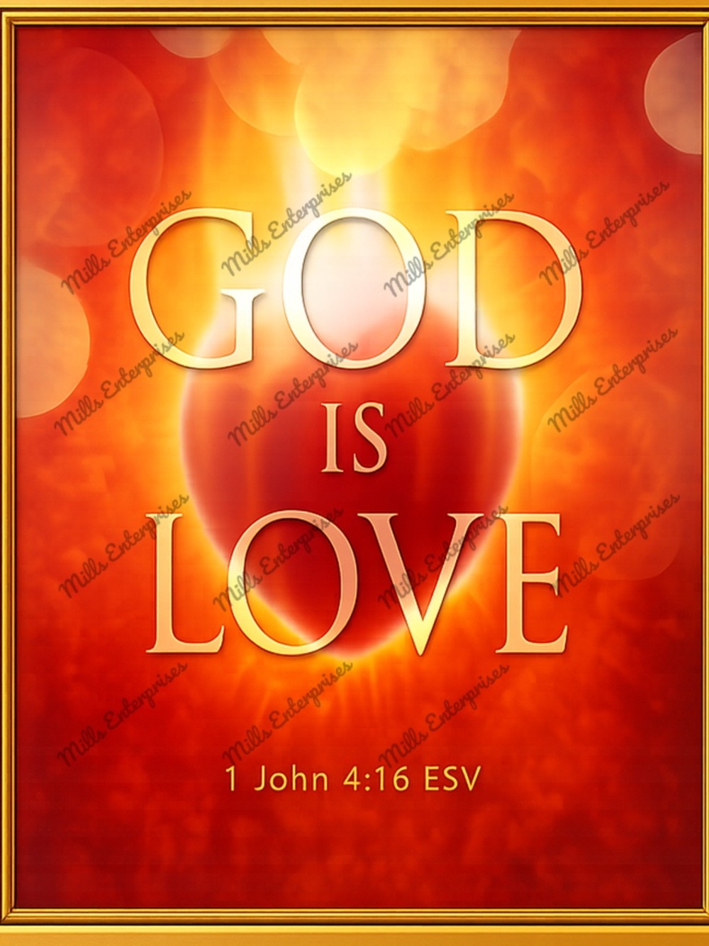 God is Love wall home art decor. 1 John 4:16 Scripture artistic depiction.